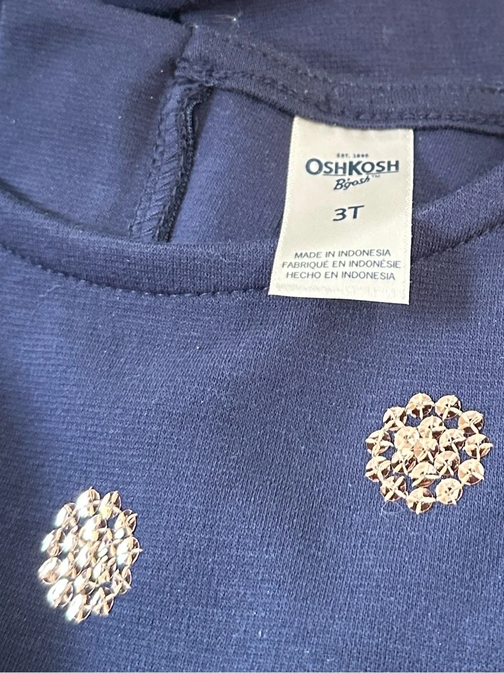 OshKosh B’gosh Sleeveless Dress NEW Size 3T Navy Gold